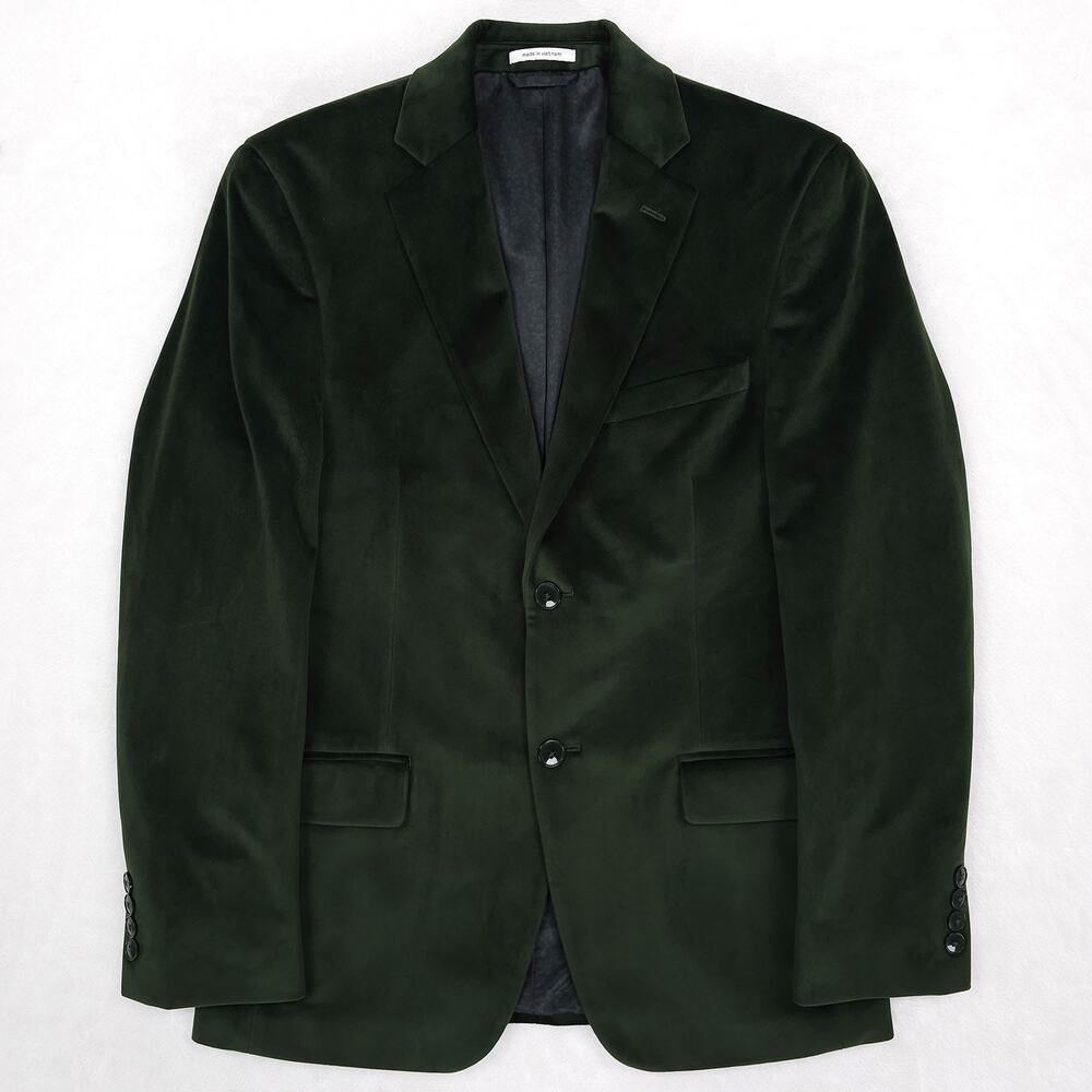 Bar III Mens Slim Fit Velvet Sport Coat Blazer 36S Green Solid NWOT